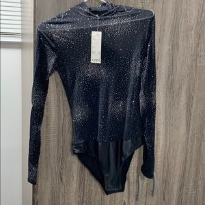 mesh glitter bodysuit
